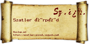 Szatler Árpád névjegykártya